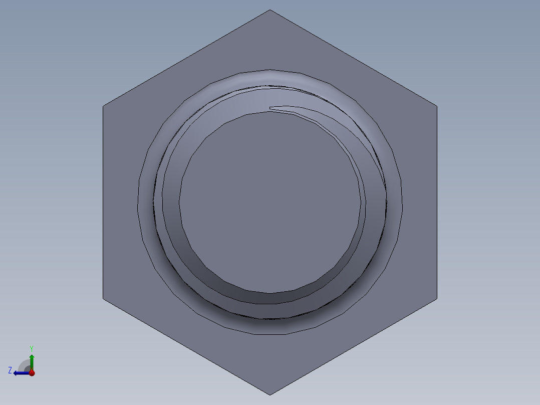 UNC 六角螺栓-Hex Bolt 0.4375-14 x 5.SLDPRT右视图