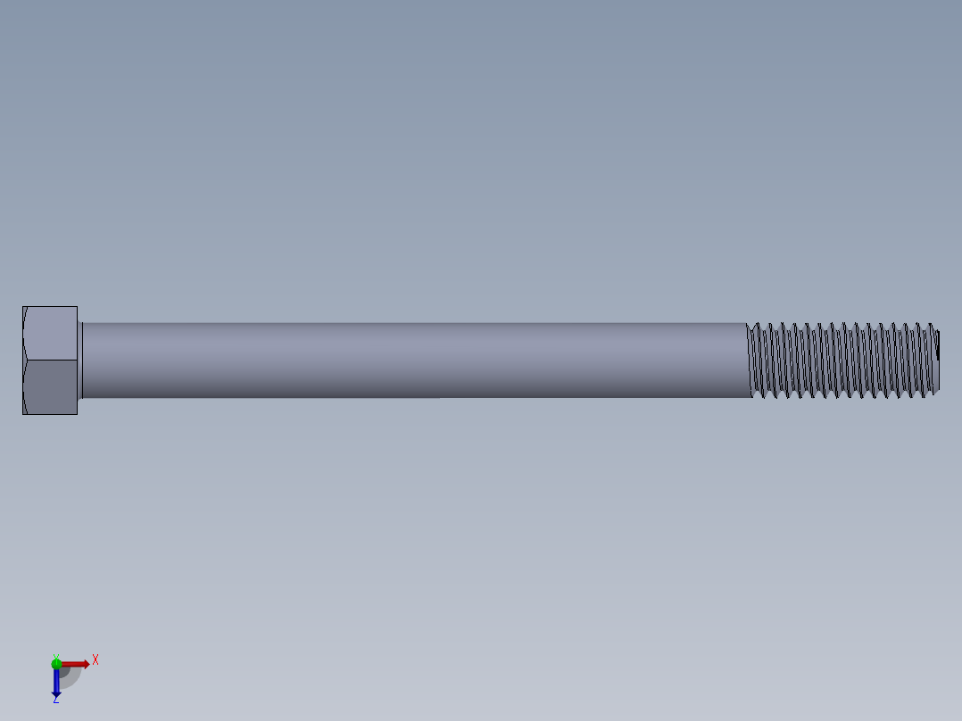 UNC 六角螺栓-Hex Bolt 0.4375-14 x 5.SLDPRT俯视图