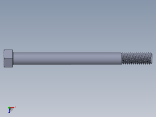UNC 六角螺栓-Hex Bolt 0.4375-14 x 5.SLDPRT俯视缩略图