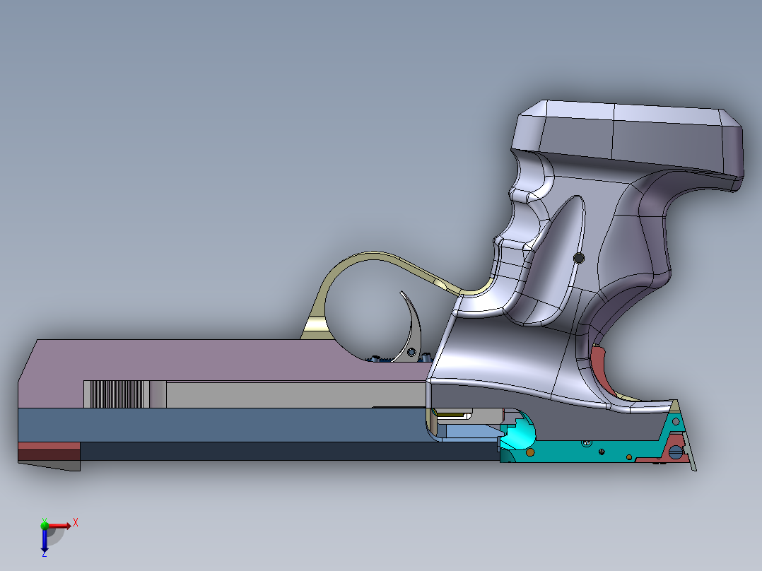 俄罗斯22LR口径运动手枪（IZH-35M手枪）俯视图