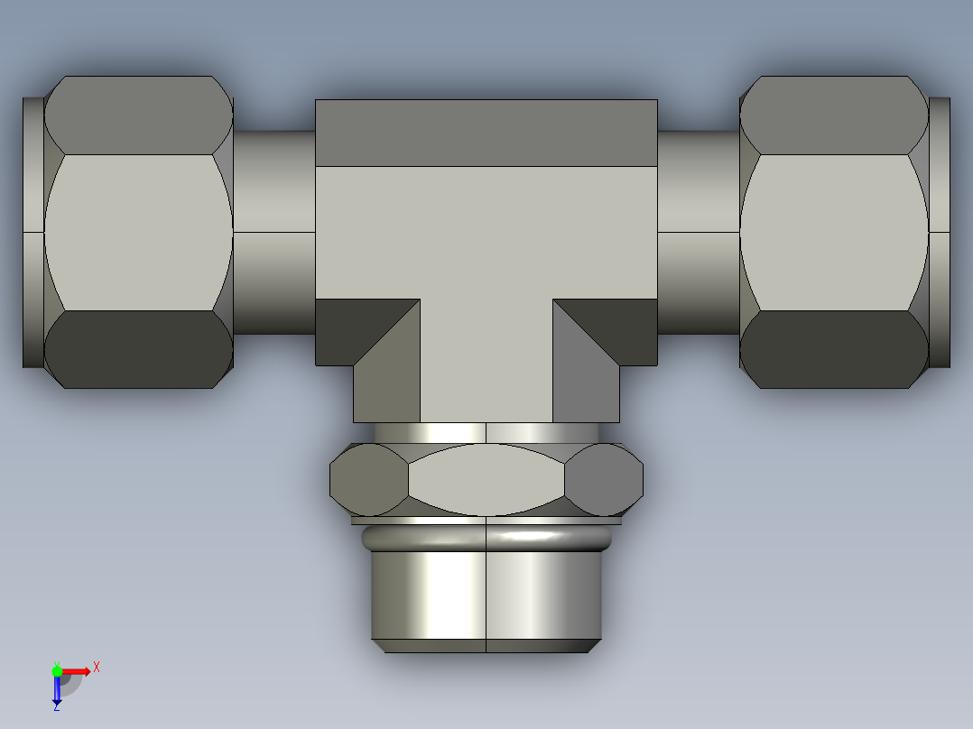 卡套式工业通用硬管接头12_s5bu-s俯视图