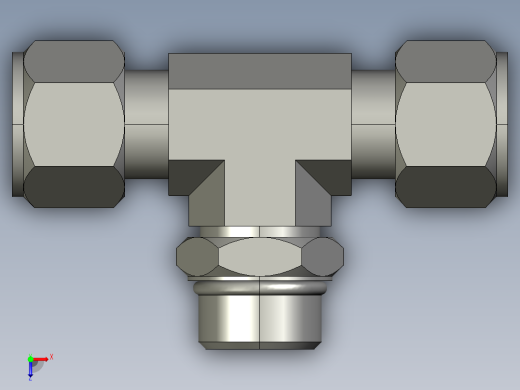 卡套式工业通用硬管接头12_s5bu-s俯视缩略图