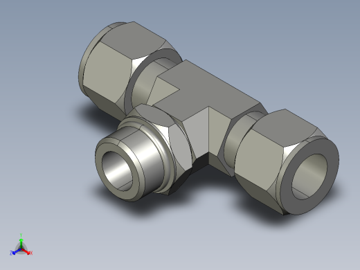 卡套式工业通用硬管接头12_s5bu-s正等轴测缩略图