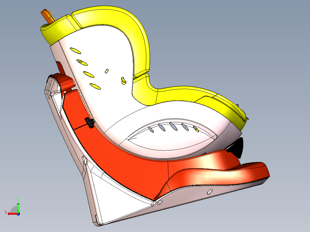 婴幼儿安全座椅后视图