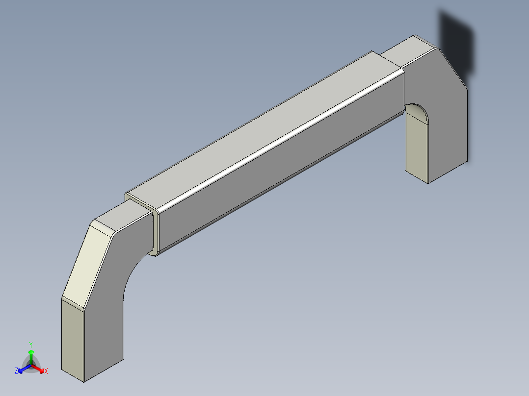 取手(鋁合金)(A)AS-3D多系列多零件图纸模型主视图