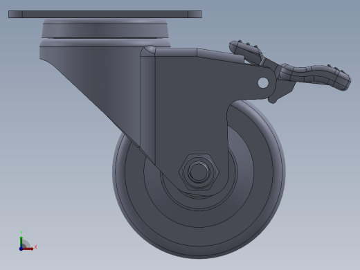 标准脚轮-WH-36225H-76 2.5in SWIVEL BRAKE PLATE MOUNTING H=89( 55.5x44.2mm pitch)前视缩略图