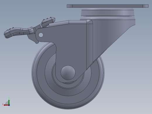 标准脚轮-WH-36225H-76 2.5in SWIVEL BRAKE PLATE MOUNTING H=89( 55.5x44.2mm pitch)后视缩略图