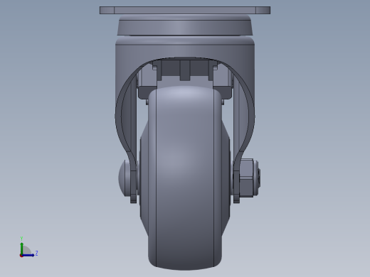 标准脚轮-WH-36225H-76 2.5in SWIVEL BRAKE PLATE MOUNTING H=89( 55.5x44.2mm pitch)左视缩略图