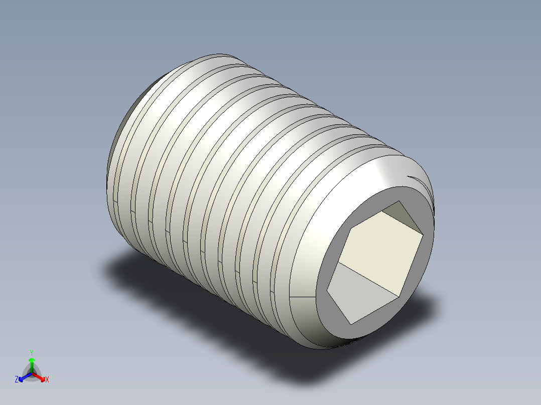 DIN 913-ISO 4026 固定螺钉-M22 L=30.STEP正等轴测图