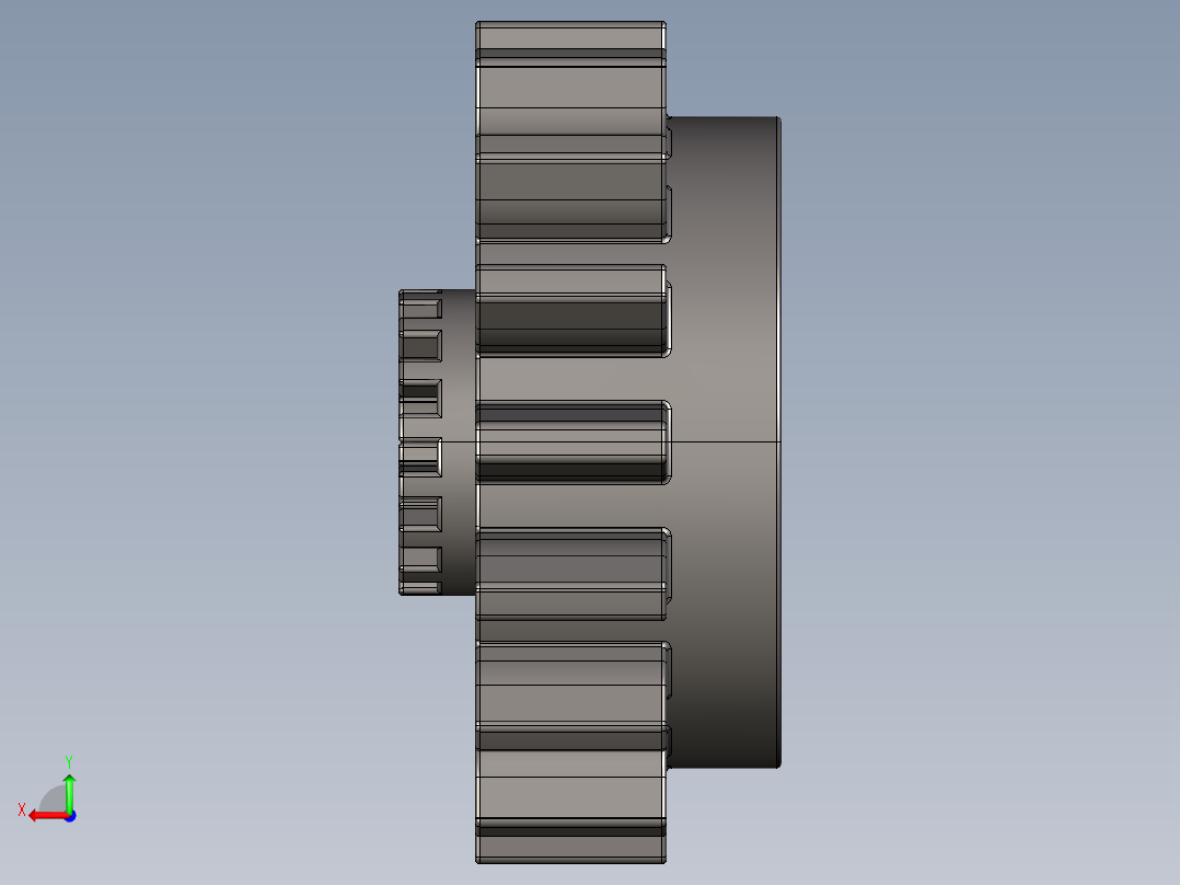 6542 Dark Stone Technic Gear 16 Tooth with Clutch.STEP后视图