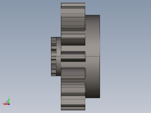 6542 Dark Stone Technic Gear 16 Tooth with Clutch.STEP后视缩略图