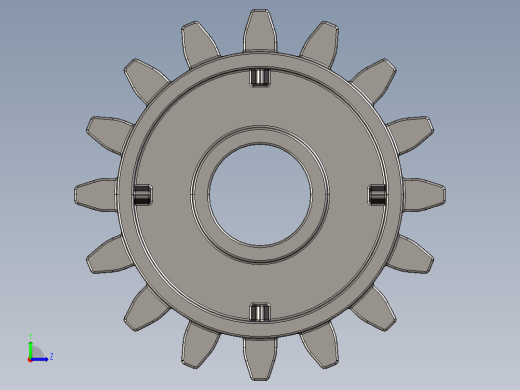 6542 Dark Stone Technic Gear 16 Tooth with Clutch.STEP左视缩略图