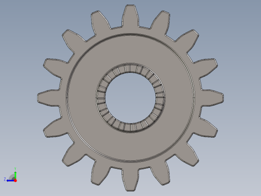 6542 Dark Stone Technic Gear 16 Tooth with Clutch.STEP右视缩略图