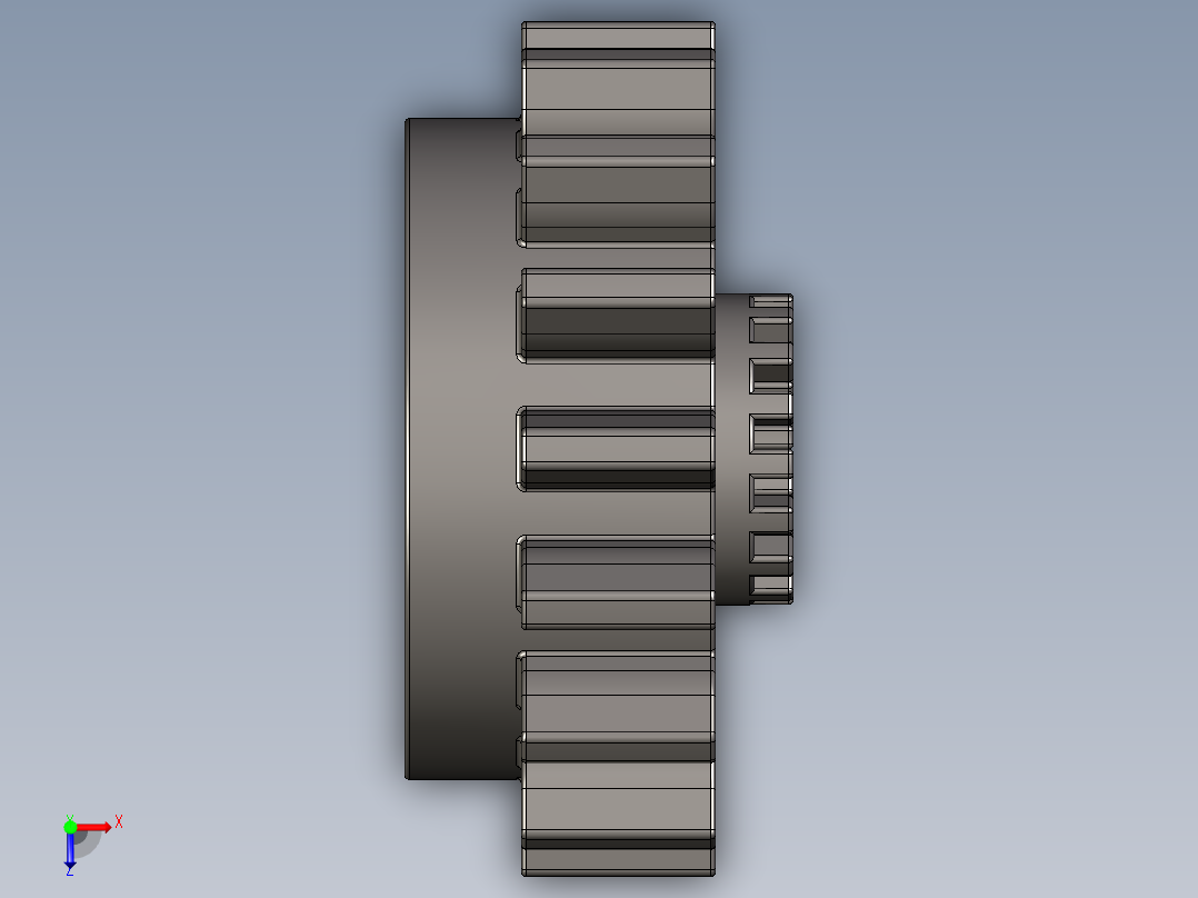 6542 Dark Stone Technic Gear 16 Tooth with Clutch.STEP俯视图