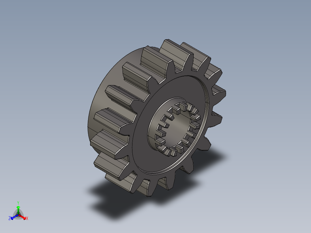 6542 Dark Stone Technic Gear 16 Tooth with Clutch.STEP正等轴测图