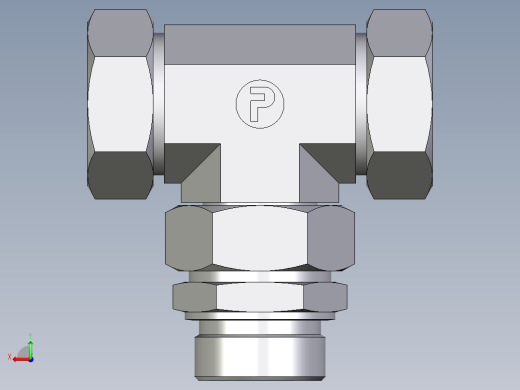 卡套式工业通用硬管接头EO_Assembled_adjustable_standpipe_branch_tee_EVT42LR71后视缩略图