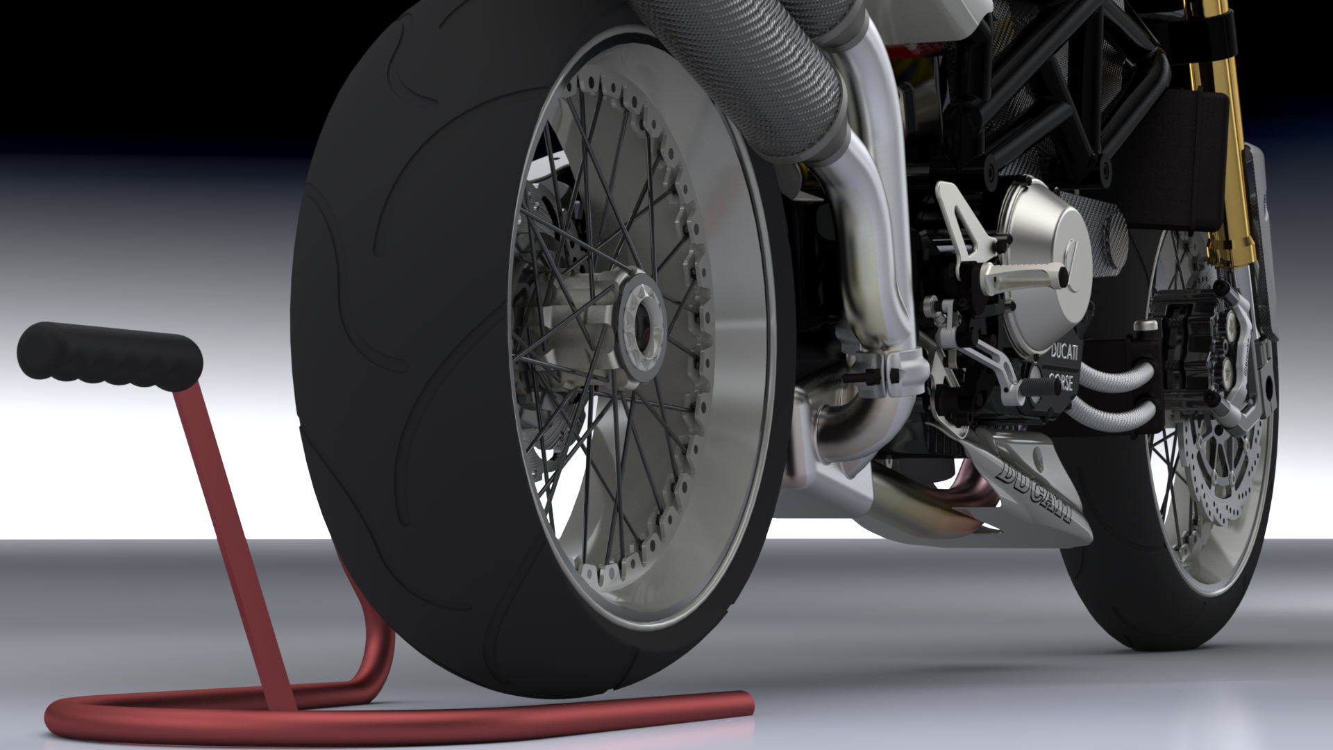 摩托车ducati-rs-project-SolidWorks-stp-igs格式