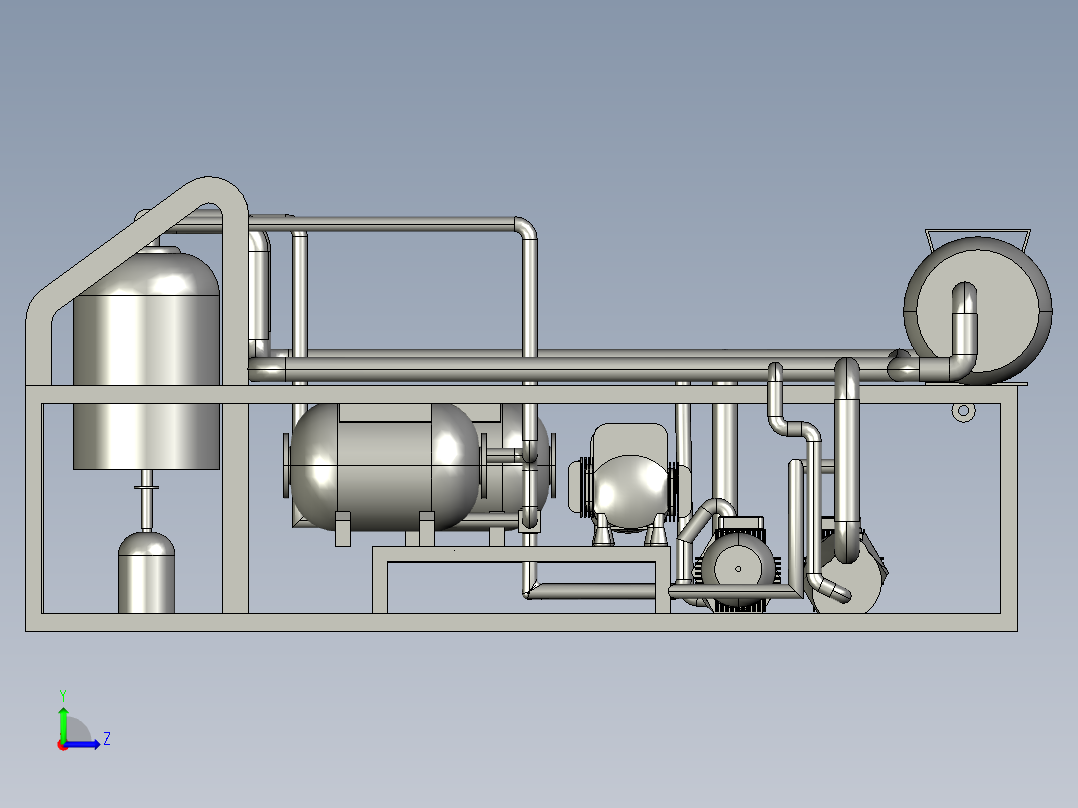 液压系统管道设备左视图