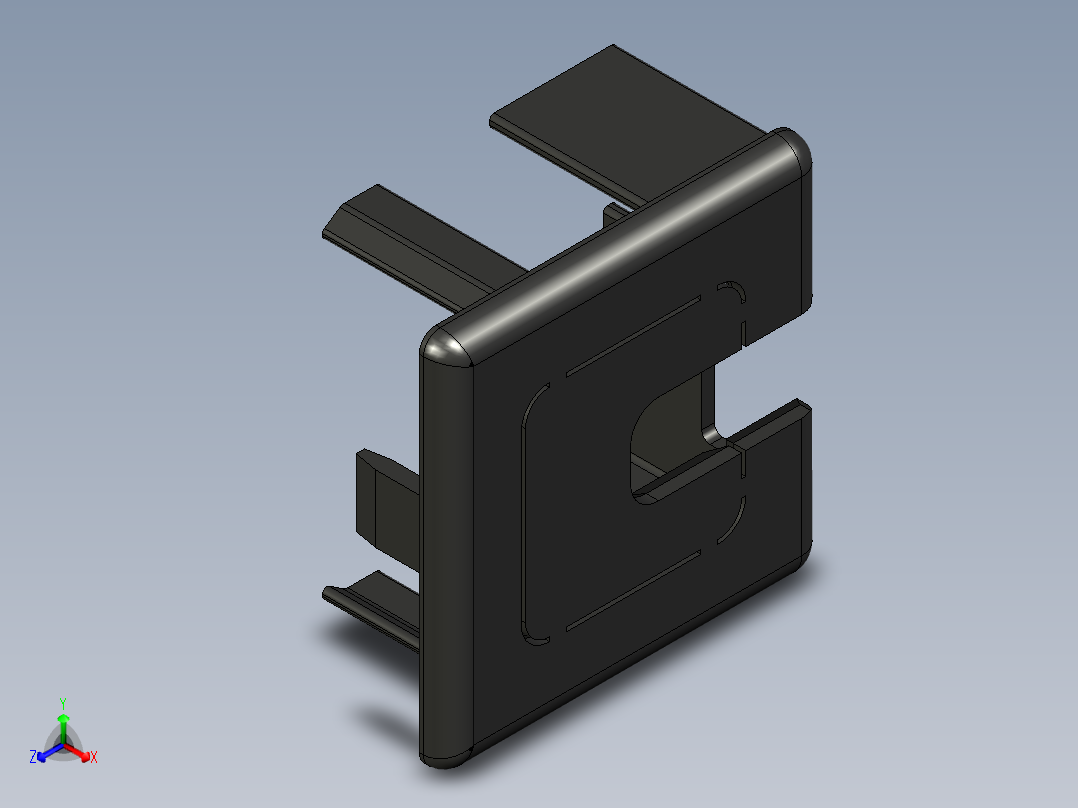 型材-BR CABLE DUCT CAP 45X45 3842535676正等轴测图