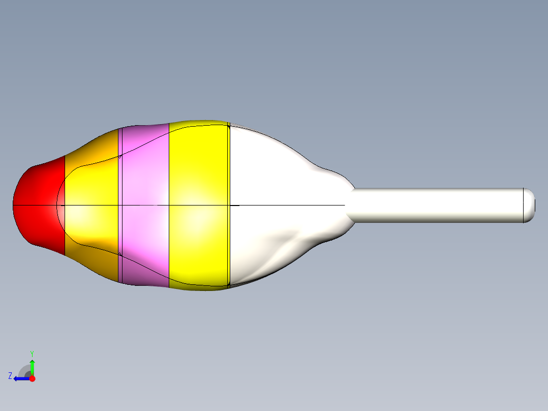 负温度系数热敏电阻（NTC）电热调节器。该器件由一个NTC芯片组成，焊接在两根镀锡铜线之间右视图