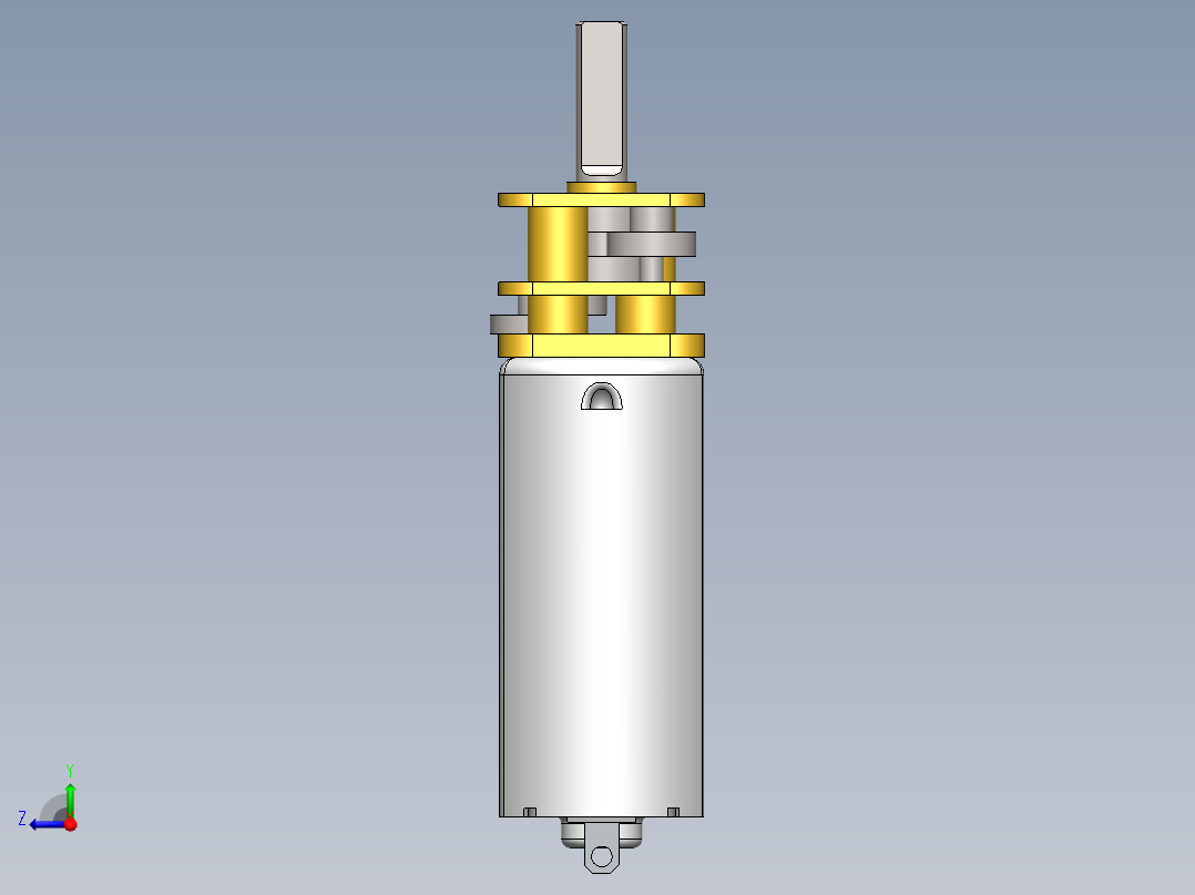 10RPM 6V 60mA 3mm轴迷你DC齿轮变速箱电机右视图