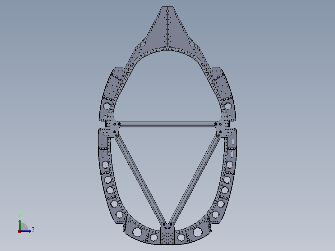 机身框飞行员后面的框左视图