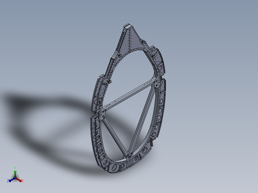 机身框飞行员后面的框正等轴测图