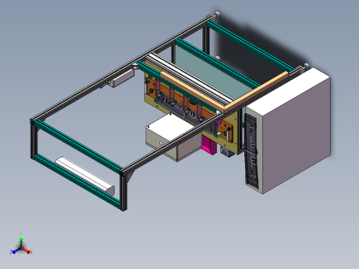 天窗装配线-OFFLINE(中横梁预装工位)sw16可编辑+工程图正等轴测缩略图