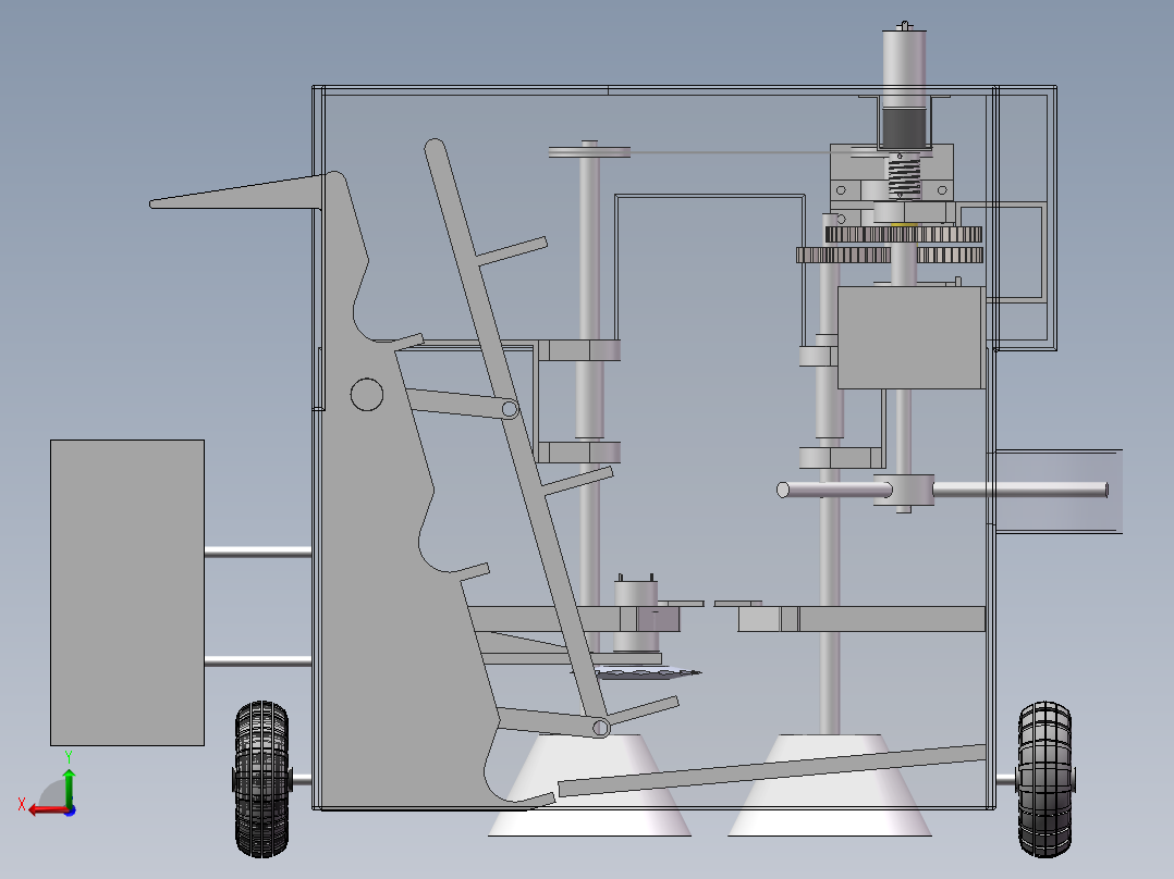 莴笋收割机后视图