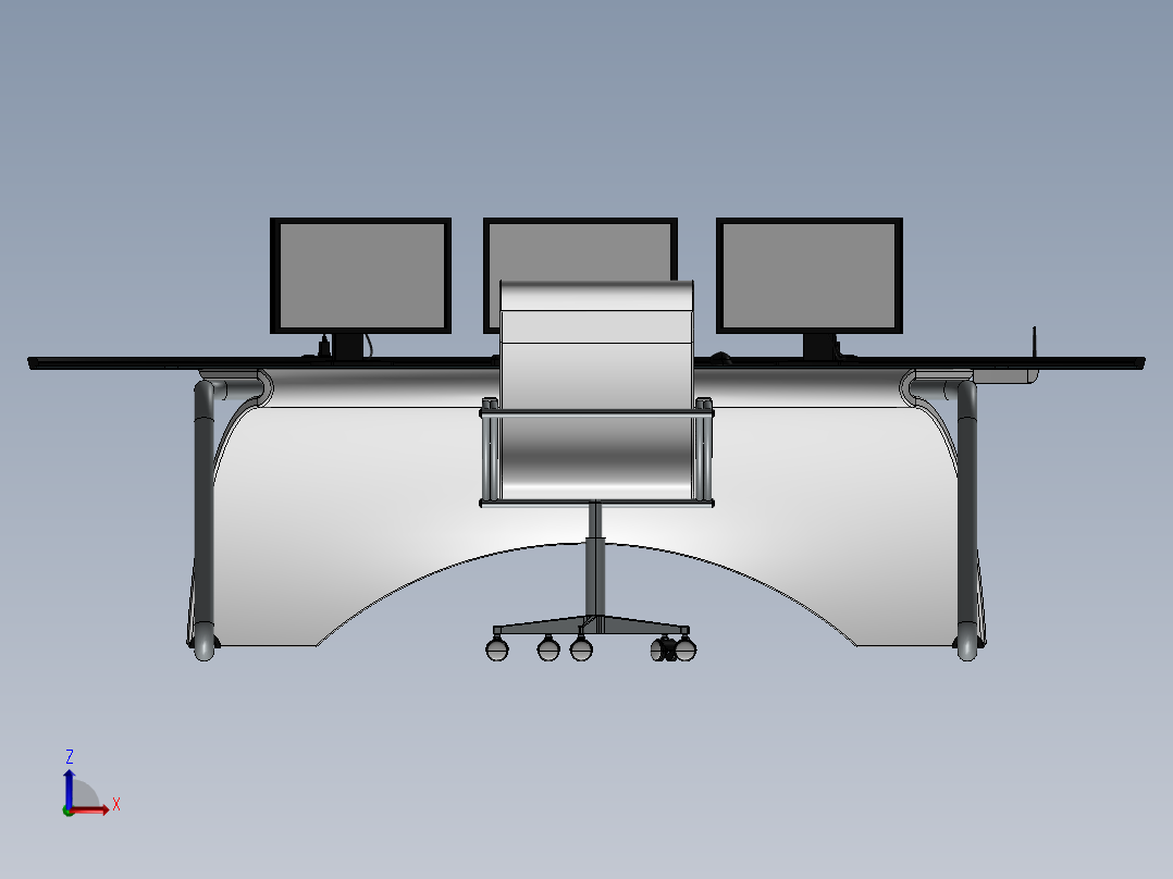 电脑桌(54)前视图