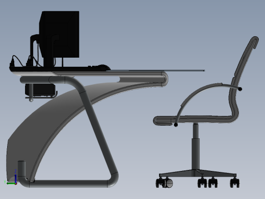 电脑桌(54)左视缩略图