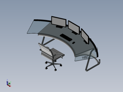 电脑桌(54)正等轴测缩略图