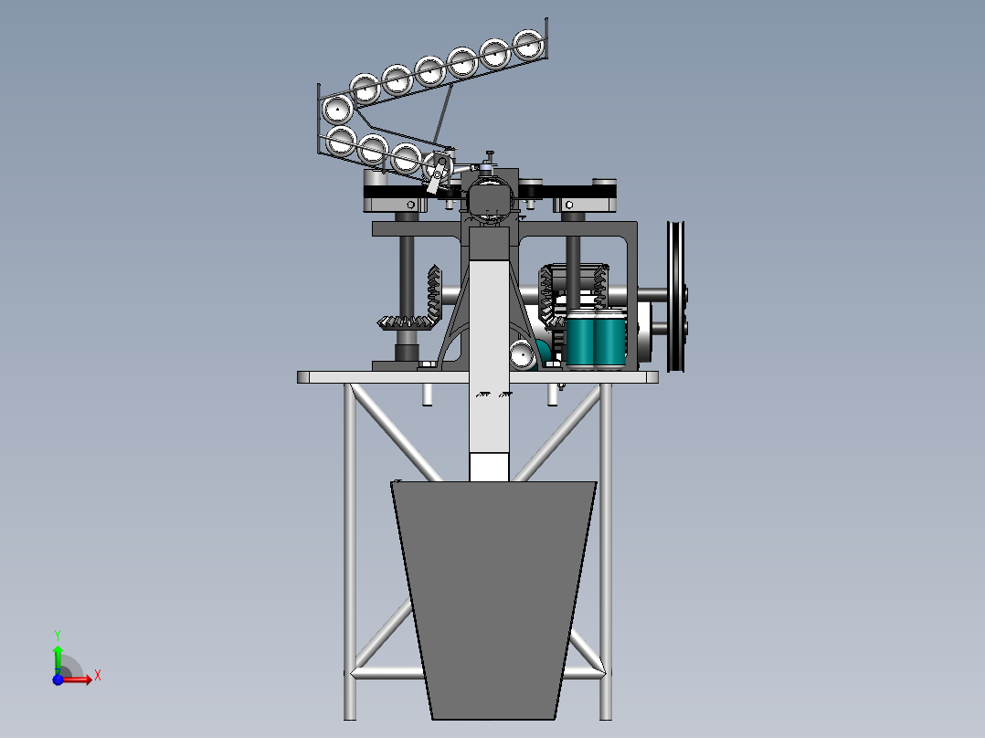 破碎机、易拉罐粉碎机前视图