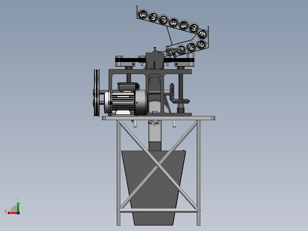 破碎机、易拉罐粉碎机后视图