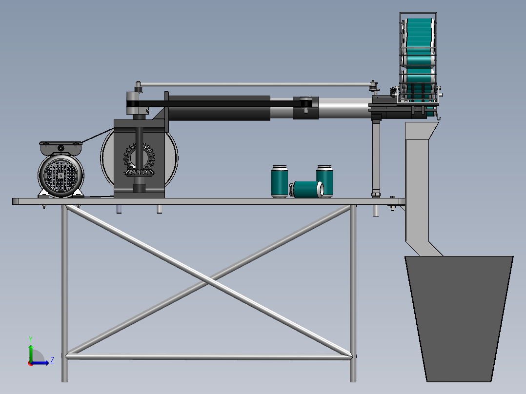 破碎机、易拉罐粉碎机左视图