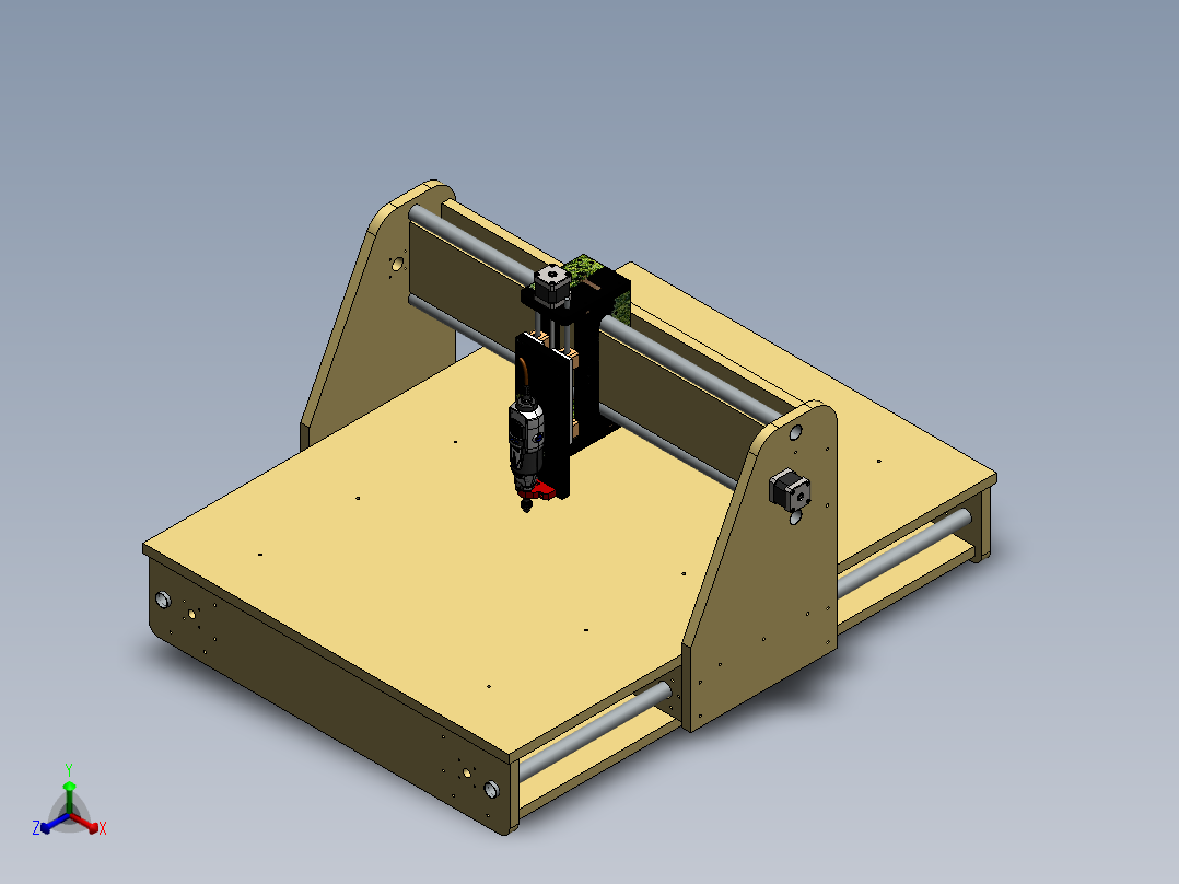cnc板材雕刻机正等轴测图
