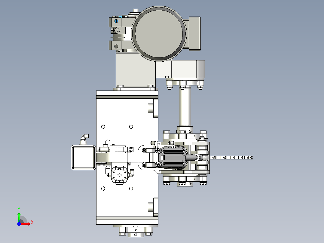 链条驱动夹紧轮前视图