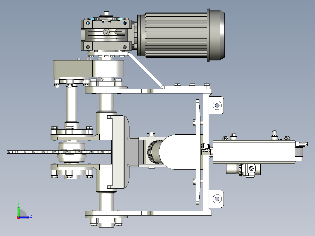 链条驱动夹紧轮左视图