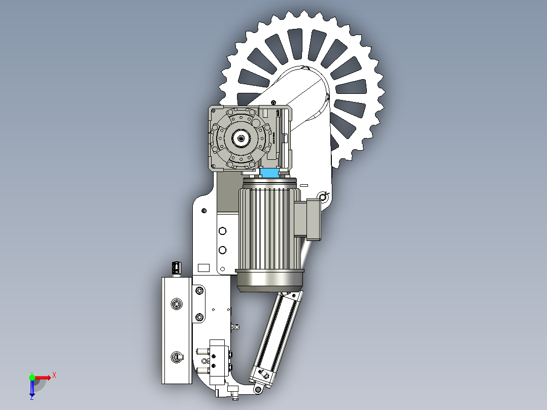 链条驱动夹紧轮俯视图