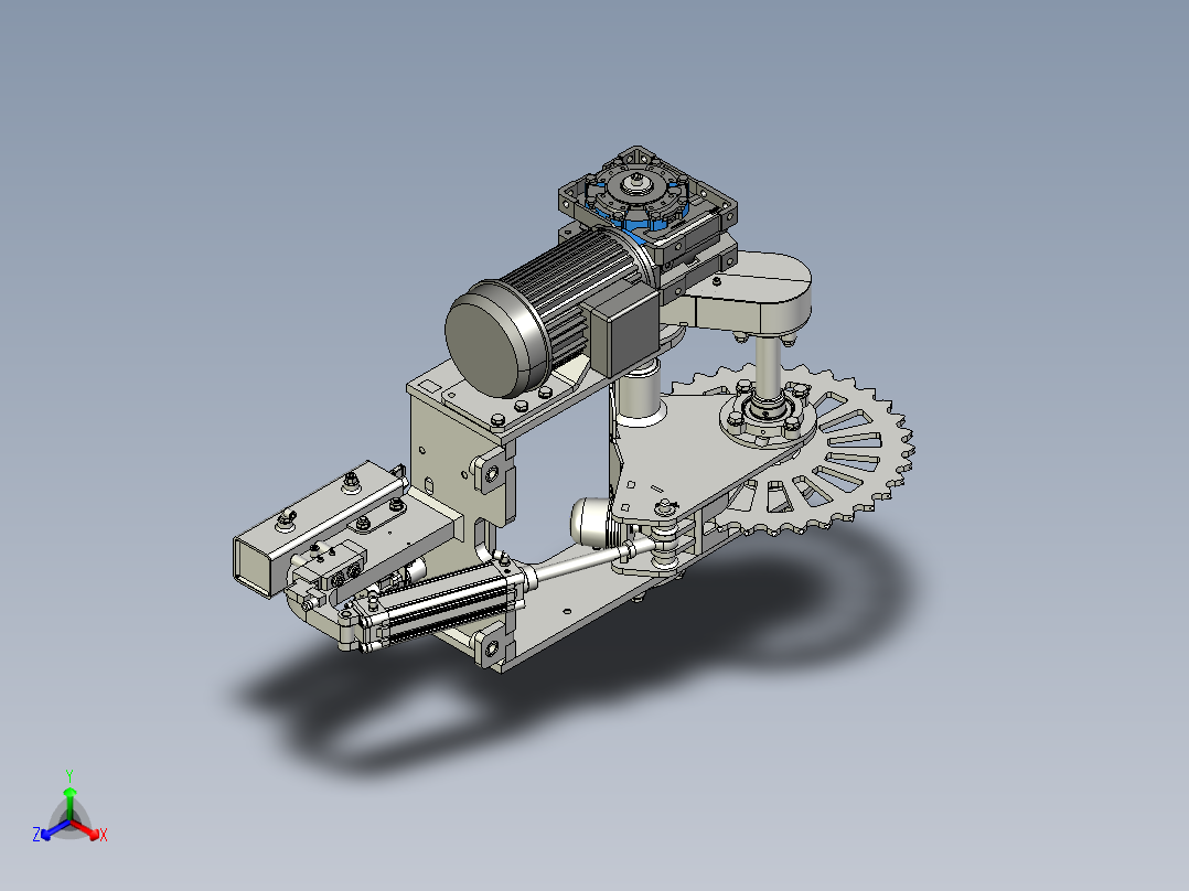 链条驱动夹紧轮正等轴测图