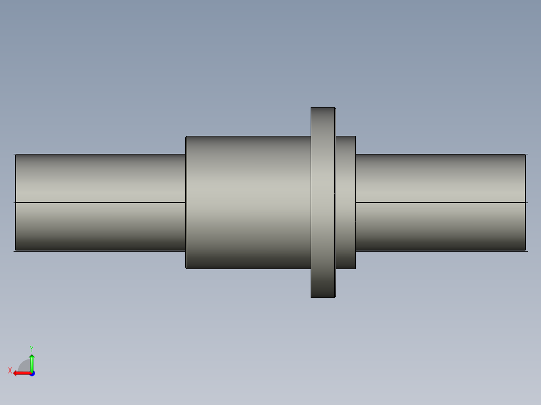 JF12520-8滚珠丝杆3D模型后视图