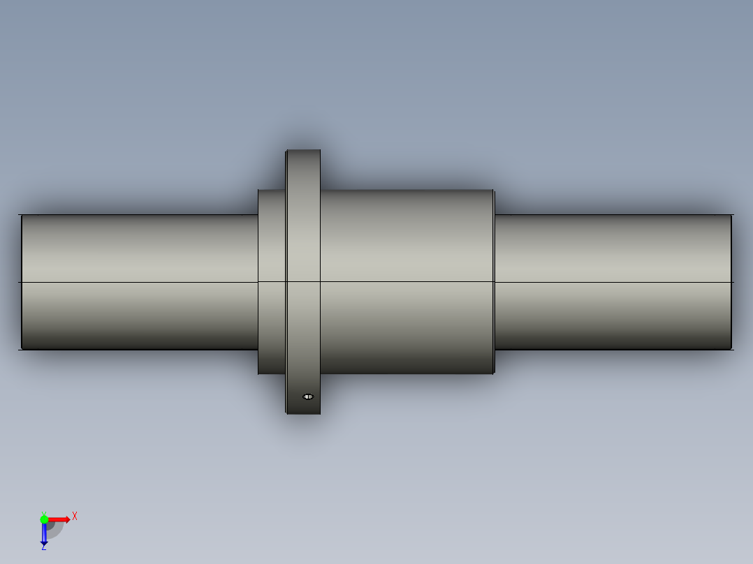 JF12520-8滚珠丝杆3D模型俯视图
