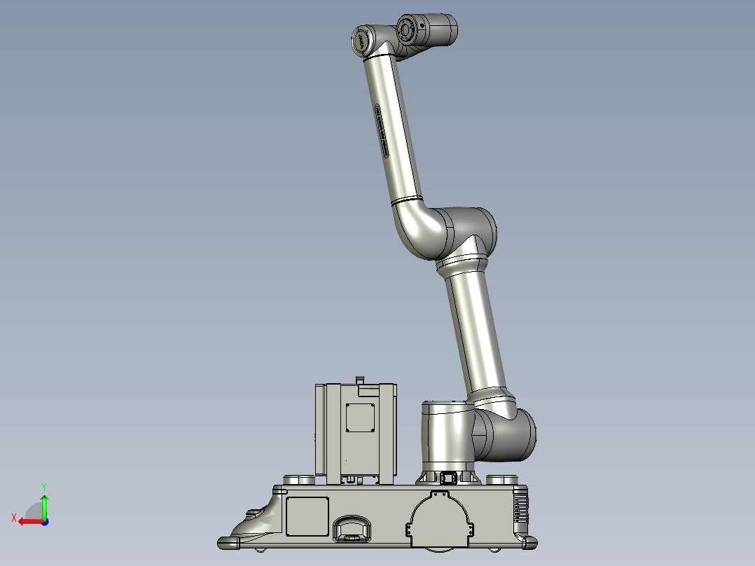 搭载机械手的四轮驱动AGV后视图