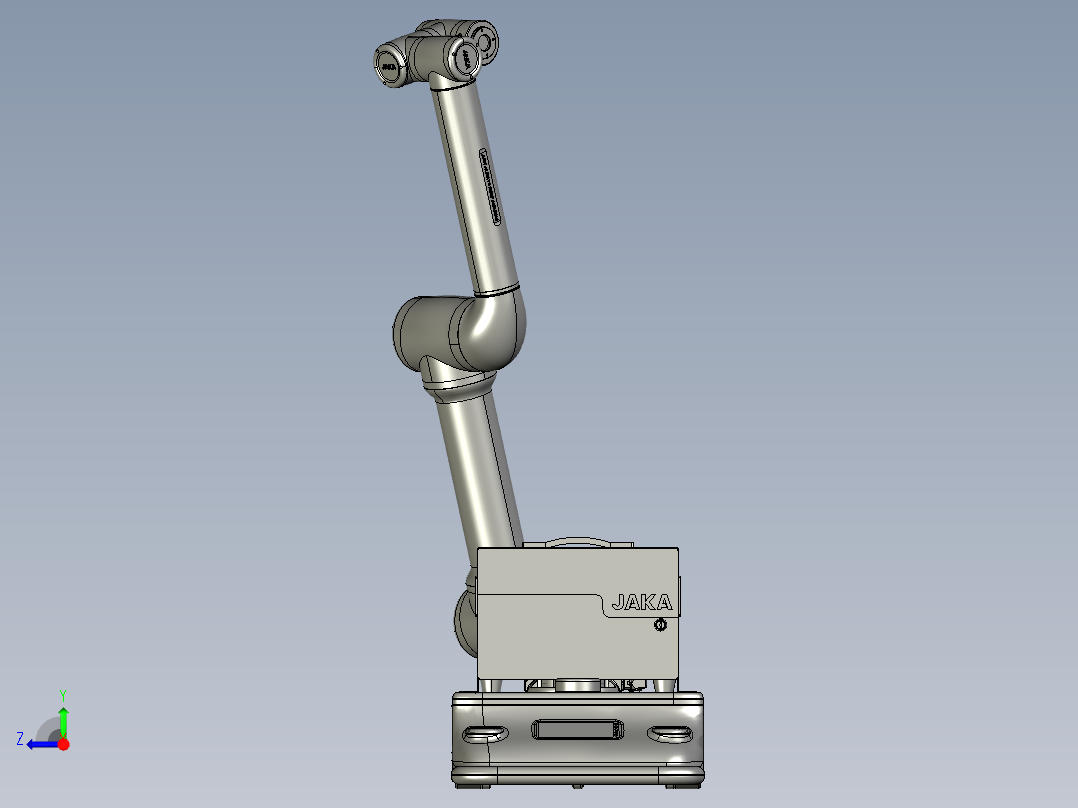 搭载机械手的四轮驱动AGV右视图