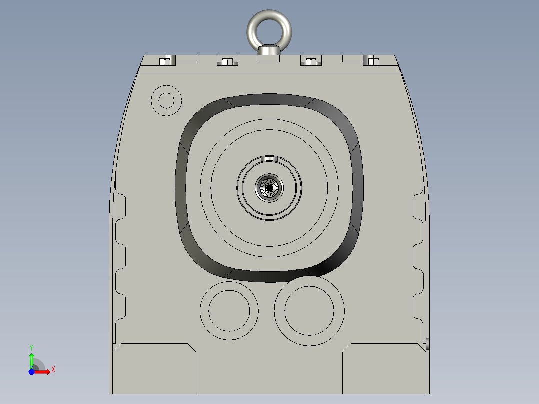 R97底脚轴伸式安装斜齿轮减速机R97-Y75-4P-1824-M1-0_R97前视图