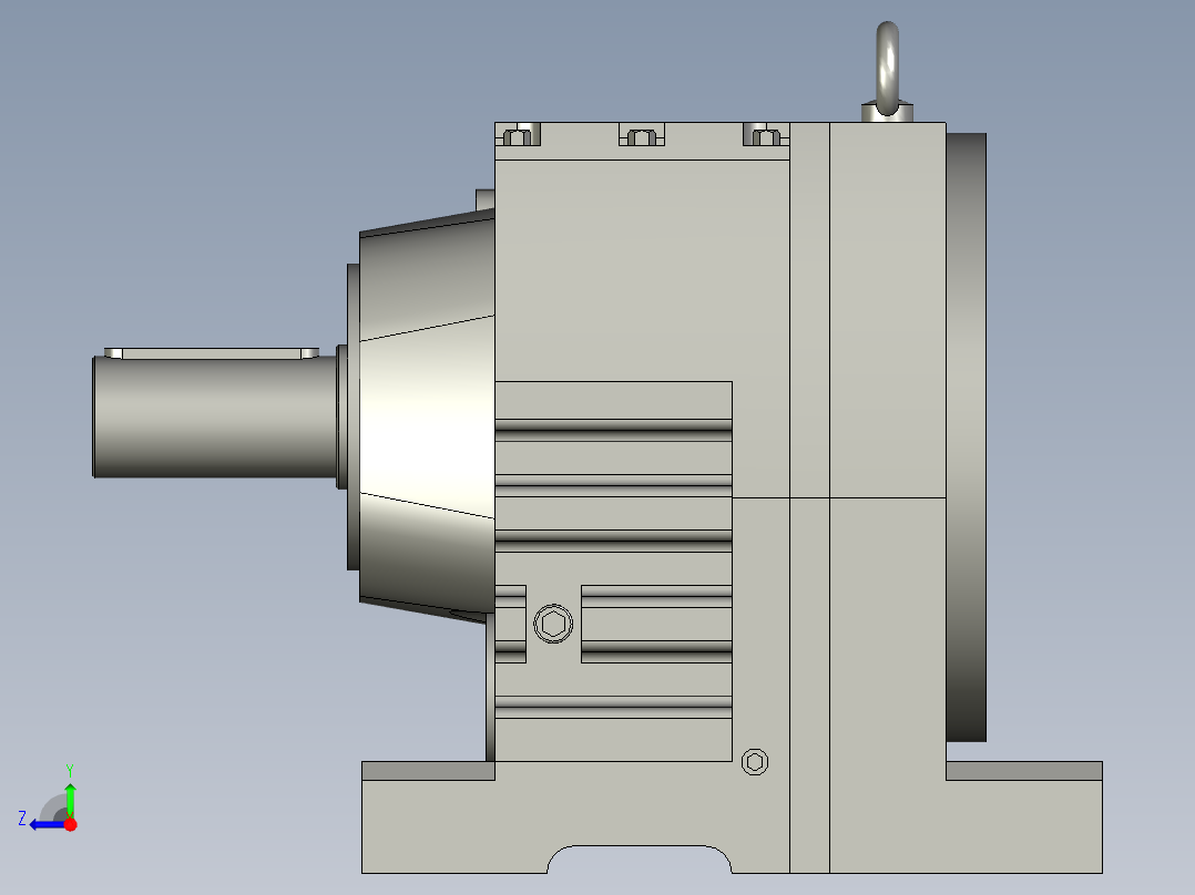 R97底脚轴伸式安装斜齿轮减速机R97-Y75-4P-1824-M1-0_R97右视图