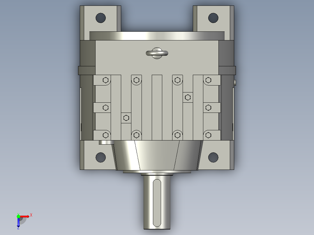 R97底脚轴伸式安装斜齿轮减速机R97-Y75-4P-1824-M1-0_R97俯视图