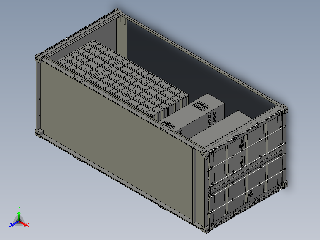 太阳能光伏发电储能箱正等轴测图