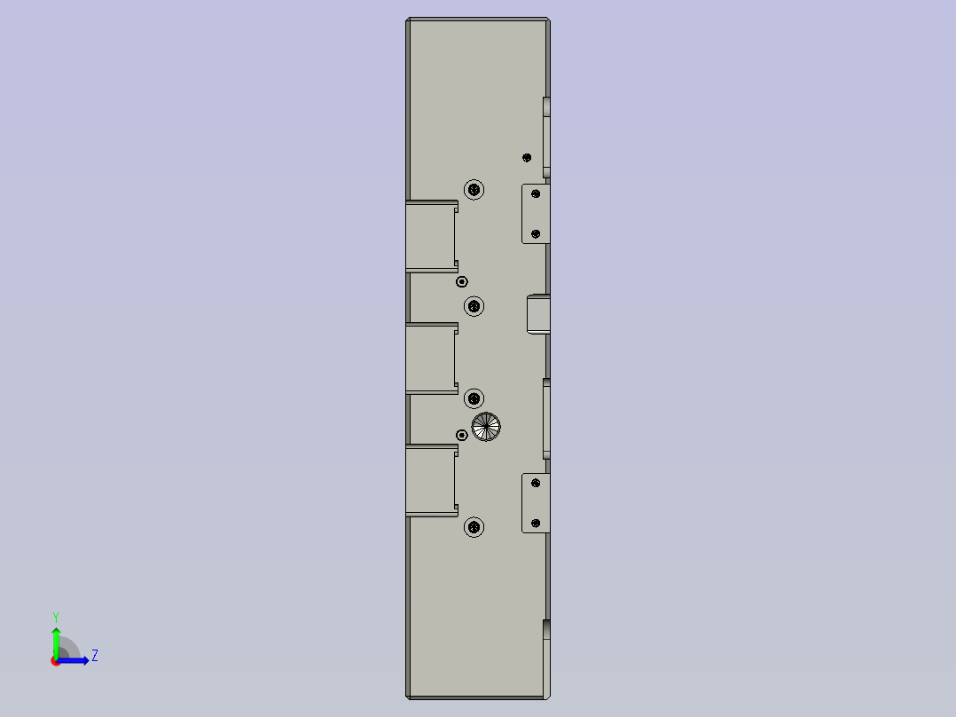 重量超过2吨的大型三板模具（模具尺寸850x600x600）左视图