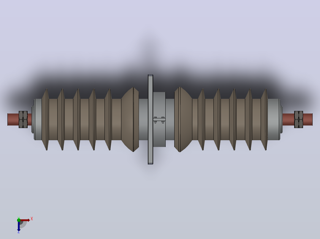 CWB-35KV╱1250A户外铜导体扁铜排穿墙套管[CWB-35／1500]俯视图